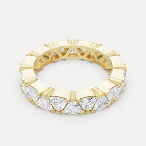 Anillo de Eternidad de Oro con Diamantes, Corte Trillón, Minimalista, Certificado por IGI, Anillo de Aniversario de Bodas para Mujer, Anillo Apilable de Moda - Product Image 1