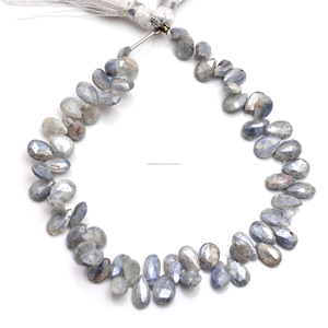 ลูกปัดไคยาไนต์สีน้ำเงินธรรมชาติทรงลูกแพร์ขัดเงา ขนาด 8 นิ้ว คุณภาพพรีเมียม สำหรับทำเครื่องประดับ DIY สร้อยข้อมือ สร้อยคอ - Product Image 3