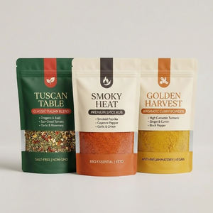 Sacs <span class=keywords><strong>d</strong></span>'emballage en plastique personnalisés <span class=keywords><strong>pour</strong></span> <span class=keywords><strong>épice</strong></span>s, piments, manioc, curcuma en poudre, graines de chia, assaisonnements - Product Image 6