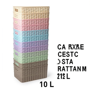 Cesto Portaoggetti in Plastica Colorata CESTA RATTAN N3 10L 33X22CM - Product Image 3
