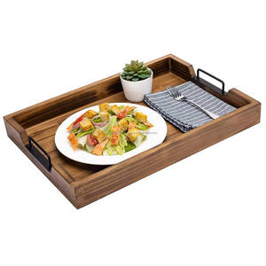 Plateau en bois le plus vendu Plateau de service en bois fait à la main pour l'exportation mondiale Plateau de service en bois avec poignée - Product Image 3