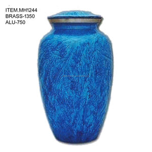 โกศสีฟ้าสำหรับงานศพผู้ใหญ่ทำด้วยมือสำหรับขี้เถ้าโกศสีน้ำเงินดีไซน์หินอ่อน - Product Image 2