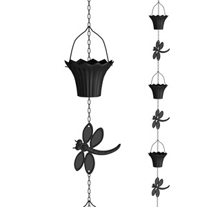 Highest Quality Butterfly <b>Textured</b> Rain Chain Designed To Guide Rainwater Smoothly From Roof To Ground With Minimal Splashing - Product Image 5