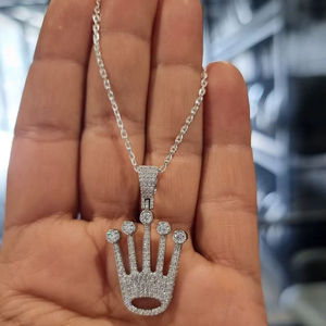 จี้มงกุฎกษัตริย์แบบปรับแต่งได้ ประดับเพชรโมอิสซาไนต์ทรงกลม เงินแท้ 925 เครื่องประดับอัญมณีชั้นดี ของขวัญ - Product Image 6