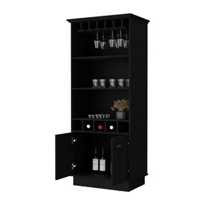 Étagère à verres noire pour armoires de bar - Product Image 5