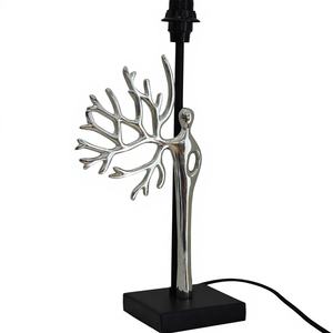 Base de lampe de table Arbre de Vie en argent |   Lampe de bureau Art Déco en aluminium abstrait |   Table d'appoint moderne en forme de branche de corail - Product Image 2
