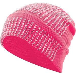 Custom 100% Wool Winter Wear Beanie <b>Hats</b> Rhinestone Decoration Latest Style Premium Quality Rhinestone Pearl Beanies <b>Hats</b> - Product Image 1