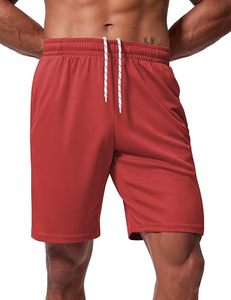<b>Men's</b> <b>Red</b> Drawstring Bermuda <b>Shorts</b> Quick Dry Anti-UV Breathable Casual Sportwear Spandex/Cotton Knitted Solid Color Mid Waist - Product Image 1