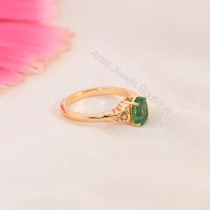 Natural Zambian <b>Emerald</b> Oval Cut 1.25 Carat Wedding <b>Ring</b> Moissanite 925 Sterling <b>Silver</b> Solid Gold Rhodium Plated Luxury Fine - Product Image 2