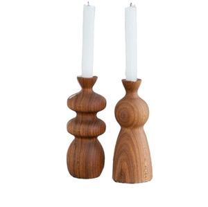 Support de bougies cubiques de Style européen, chandelier en bois pour décoration de maison, bougeoir en bois pour mariage - Product Image 4