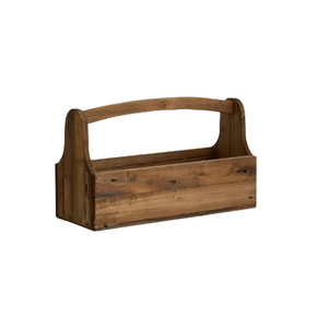 Panier de rangement en bois marron clair fait main pour cuisine, support de rangement domestique en bois de couleur marron, vente en gros - Product Image 3