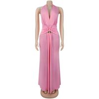 Robe longue moulante froncée 2026, élégante et décontractée, avec décolleté romantique et sexy, couleur unie, style Y2K, pour femme, idéale pour l'été
