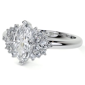 Marquise Cut Moissanite <b>Ring</b> 925 Sterling <b>Silver</b> White Gold Plated Luxury Engagement Wedding Promise Bridal <b>Solitaire</b> <b>Ring</b> - Product Image 3