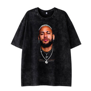 T-shirt en coton uni surdimensionné pour homme, col rond, manches courtes, style décontracté, tissu tissé teint uni - Product Image 5
