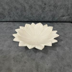 Bol décoratif en marbre blanc naturel, plateaux décoratifs, flûtes, bol à fruits en marbre, bol à volants en marbre, décoration intérieure - Product Image 1