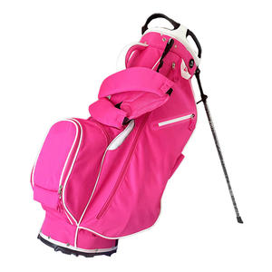 Sac de golf pour femme rose vif de qualité supérieure, léger, imperméable, en PU, avec 7 compartiments, logo personnalisé, sac de golf pour femmes - Product Image 1