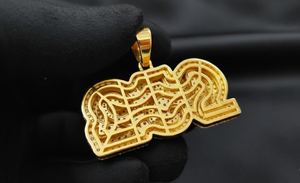 จี้เพชรโมอิสซาไนต์ทรงกลมเบอร์ 052 ชุบทอง 18K แบบฮิปฮอป สำหรับทุกเพศ - Product Image 5