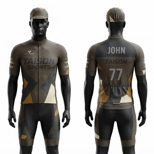 Conjunto de Jersey de Ciclismo Unisex TAISON SPORTS, 360g, Poliéster/Algodón, Transpirable, Ecológico, Secado Rápido, Absorbe la Humedad, Contraste Morado - Product Image 1