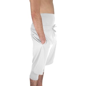 Pantalones Cortos Blancos de Secado Rápido para Hombre, Corte Holgado con Capa Interior de Compresión para Gimnasio y Natación - Product Image 2