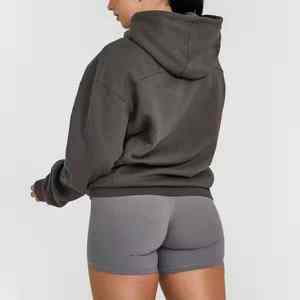 Sweat-shirt unisexe surdimensionné à col rabattu en coton 100 % pour femme, avec demi-fermeture éclair, modèle 2026 - Product Image 5