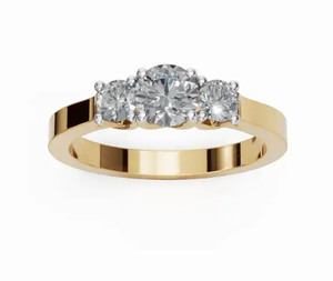 Bague en diamant de laboratoire rond The Eternal Trio, ornée de trois pierres brillantes dans un cadre élégant et intemporel - Product Image 1