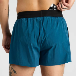 Shorts de sport décontractés respirants avec poche zippée, taille élastique, couleur unie - Product Image 2
