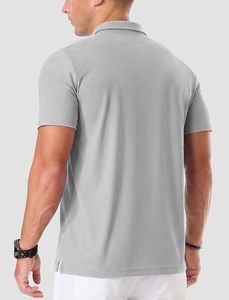 Polo Oxford à manches courtes pour homme, couleur unie, coupe classique, boutons sur le devant, tissu tissé décontracté - Product Image 2