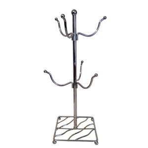 Support de tasses en fil métallique blanc antique, design cœur, pour 6 tasses, présentoir de tasses de cuisine, organisateur, acier durable, gain de place, porte-tasses - Product Image 4