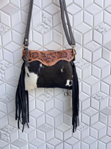 Bolso de Hombro de Cuero con Flecos, Diseño Artesanal, Estilo Bohemio, Vintage, Hecho a Mano, con Pelo de Vaca, Último Modelo - Product Image 4