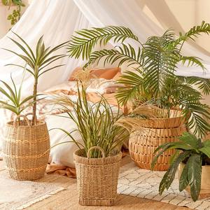 Cesta de almacenamiento rústica de jacinto de agua con asas, cesta de almacenamiento hecha a mano, venta al por mayor, ecológica, hecha en Vietnam - Product Image 4