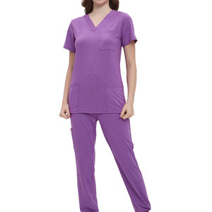 Uniformes Quirúrgicos para Mujer, Conjunto de Uniformes Médicos Verde Oscuro, Uniforme de Enfermera, Blusa + Pantalón - Product Image 6