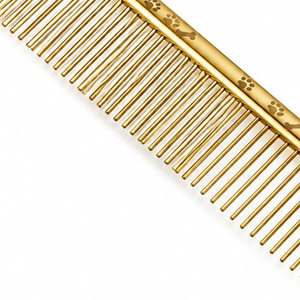 Peine de Metal Dorado para Mascotas con Diseño de Huella de Pata para el Cuidado del Pelo de Perros y Gatos, Herramienta Portátil de Estilismo - Product Image 2