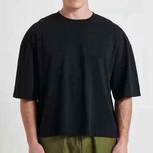 Camiseta de Jersey de Alta Calidad de 250 Gsm para Hombre, Personalizable, de Algodón, Estilo Pro Club, Diseño Cuadrado y Recortado para Impresión - Product Image 1