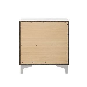 Comodino bianco a 2 cassetti con gambe in metallo - Product Image 5