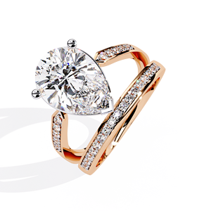 Anillo de Compromiso de Moissanita con Corte de Pera, Chapado en Oro Blanco, Anillo de Boda Ovalado para Mujer - Product Image 6
