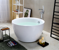 Mini baignoire autoportante ronde sans couture, petite baignoire japonaise pour se baigner en profondeur