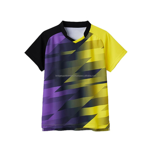 เสื้อแบดมินตันแบบยูนิเซ็กซ์ สกรีนโลโก้ด้านหน้า ผ้าโพลีเอสเตอร์ 100% แขนสั้น แห้งเร็ว สำหรับทีม - Product Image 6