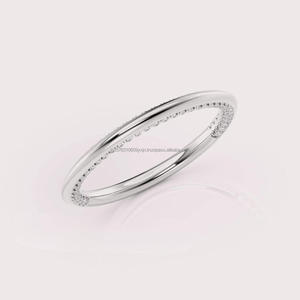 Minimalist Lab Grown Diamond Open Cuff Bangle <b>Bracelet</b> in 925 Sterling Silver Elegant Stackable Fine Jewelry for Women - Product Image 3