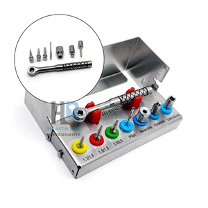 Kit de retrait d'implants dentaires en acier inoxydable, comprenant tournevis, clé dynamométrique, cliquet et ensemble d'expanseurs osseux, outils dentaires professionnels de précision - Product Image 6