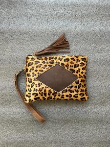 Véritable cuir de vachette bracelet pochette pochette portefeuille marron Western patchs portefeuilles - Product Image 4