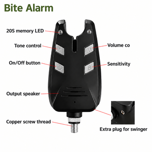 Avvisatore Acustico JSFUN per Pesca alla Carpa con Tono, Volume e Sensibilità Regolabili e Indicatori LED - Product Image 4