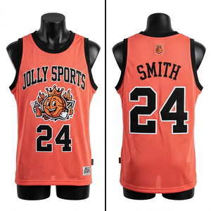Camiseta de baloncesto de malla de poliéster para hombre, estampado completo por sublimación, roja y negra, 100% algodón, corte holgado, estampada. - Product Image 4