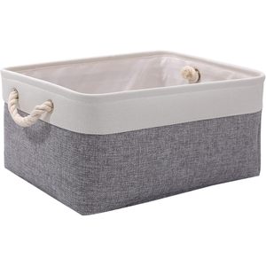 MA73 Grey Fabric Storage <b>Boxes</b> with Handles Small Canvas Basket Drawers for Cupboards Shelves Toys <b>Clothes</b> Office Organization - Product Image 1