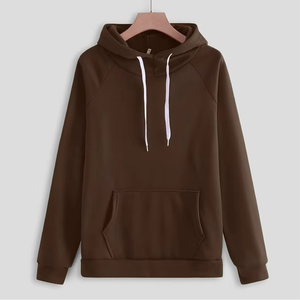 Conjunto Deportivo Unisex Marrón con Capucha, Sudadera y Pantalones de Diseño Sólido con Mangas Largas, Bolsillos Laterales y Cierre con Cordón - Product Image 6