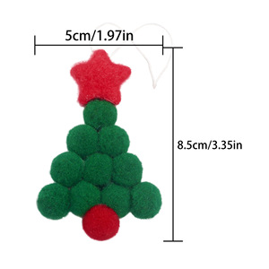Faux Fur Pom Pom Small <b>Christmas</b> Tree Ornament <b>Red</b> <b>Green</b> Star Hanging Decorative Craft Indoor Holiday <b>Decoration</b> High Quality - Product Image 4