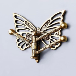 Handcrafted Brass Butterfly Wall Hook Cloth Hanger Decorative Key Holder for Bedroom Bathroom Entryway Decor Home Organizer Rack - Product Image 1