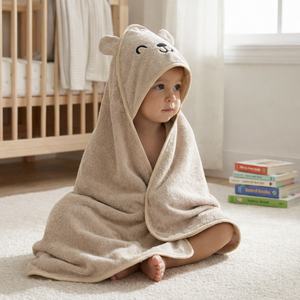 Serviette à capuche pour bébé Signature Animal, 100% coton, douce et absorbante, peignoir de bain pour nouveau-né, couleur personnalisée, logo brodé, unisexe, cadeau, broderie - Product Image 5