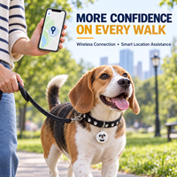 Collier de suivi Bluetooth anti-perte pour animaux de compagnie, pour chats et chiens, matériau ABS, positionnement Bluetooth compatible Android/iOS