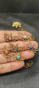 Conectores de Latón con Piedras Preciosas para Colgantes de Boda con Gemas Mixtas - Product Image 4