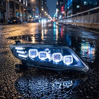 Ensemble de phares Angel Eye Halo pour Honda City 2015-2019 avec projecteur LED quadruple et lentille transparente améliorée